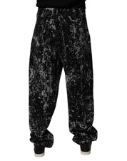Black Tie Dye Cotton Straight Men Denim Jeans