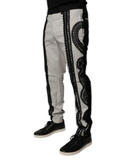White Lace Trim Mid Waist Dress Formal Pants
