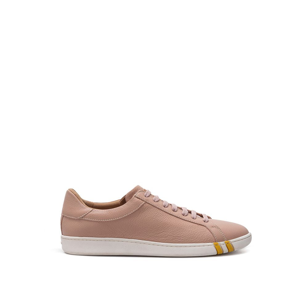 Bally Pink Leather Low Top Sneakers