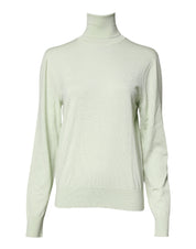 Light Green Wool Turtleneck Pullover Sweater
