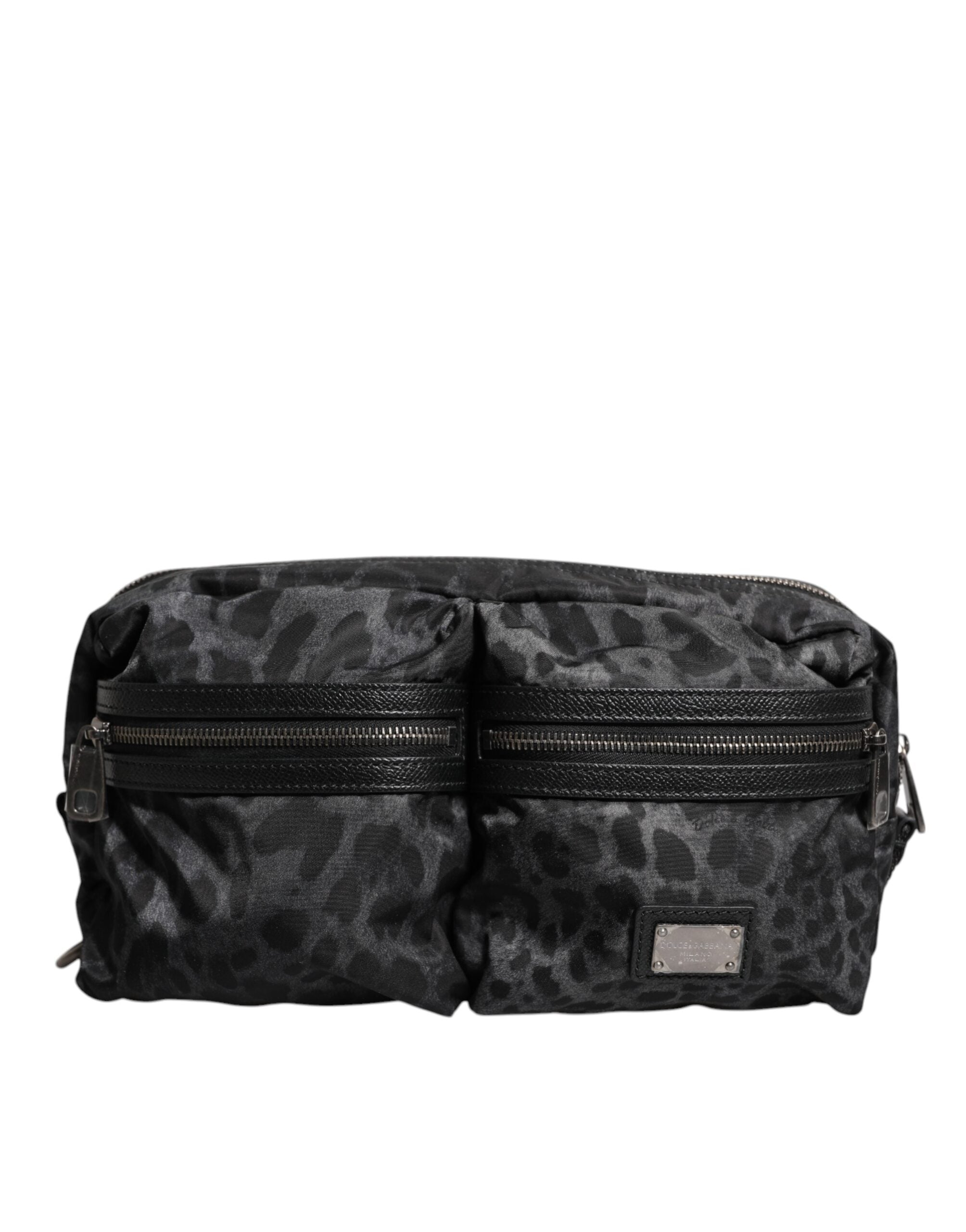 Dolce & Gabbana Black Gray Leopard Belt Bag