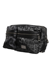 Dolce & Gabbana Black Gray Leopard Belt Bag