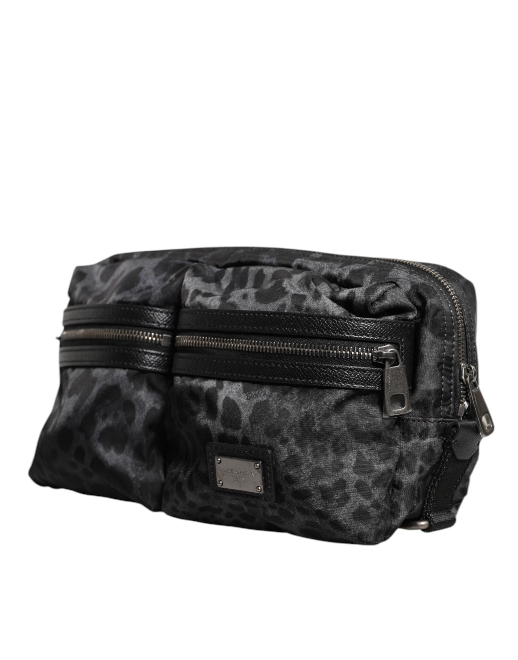 Dolce & Gabbana Black Gray Leopard Belt Bag