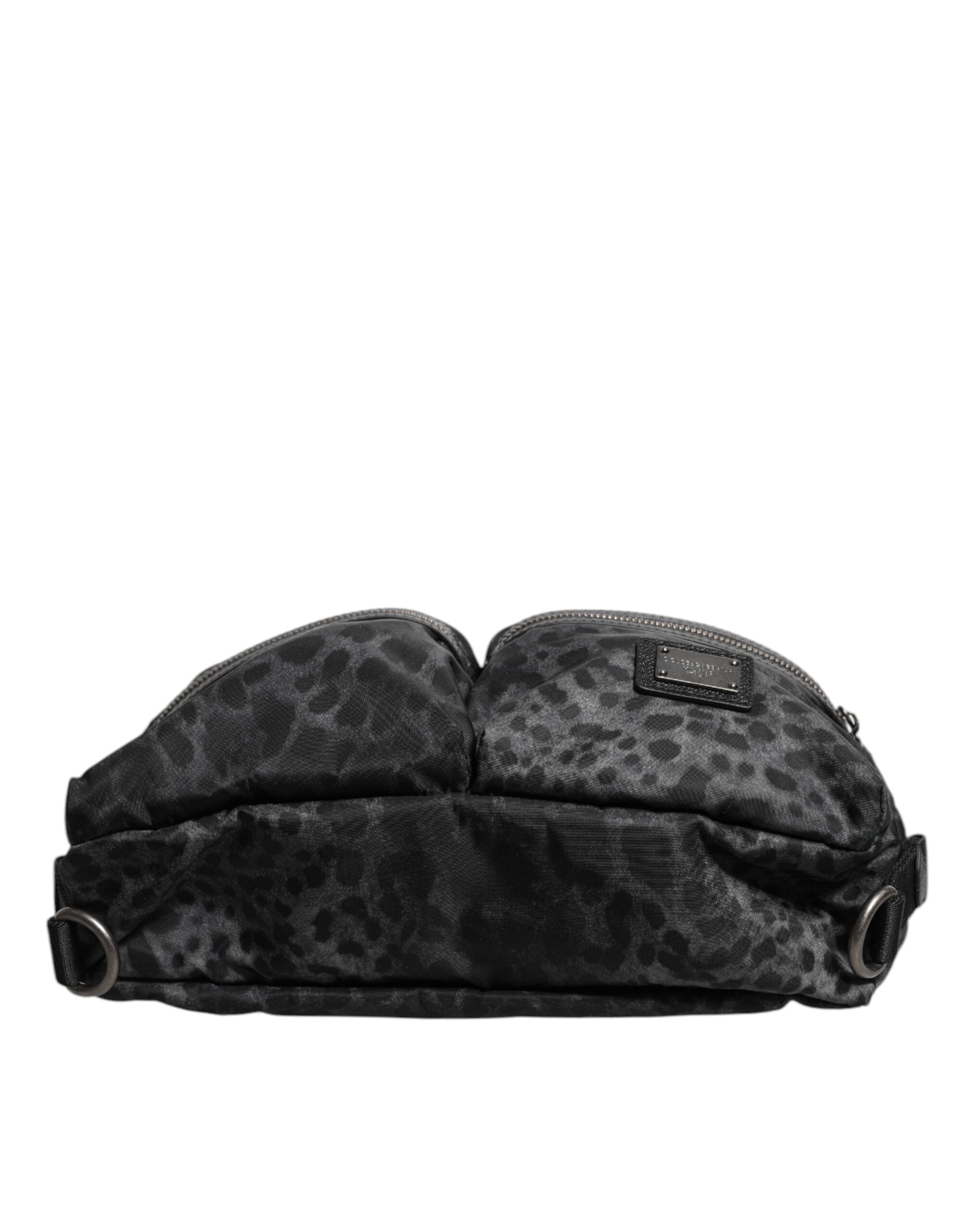 Dolce & Gabbana Black Gray Leopard Belt Bag