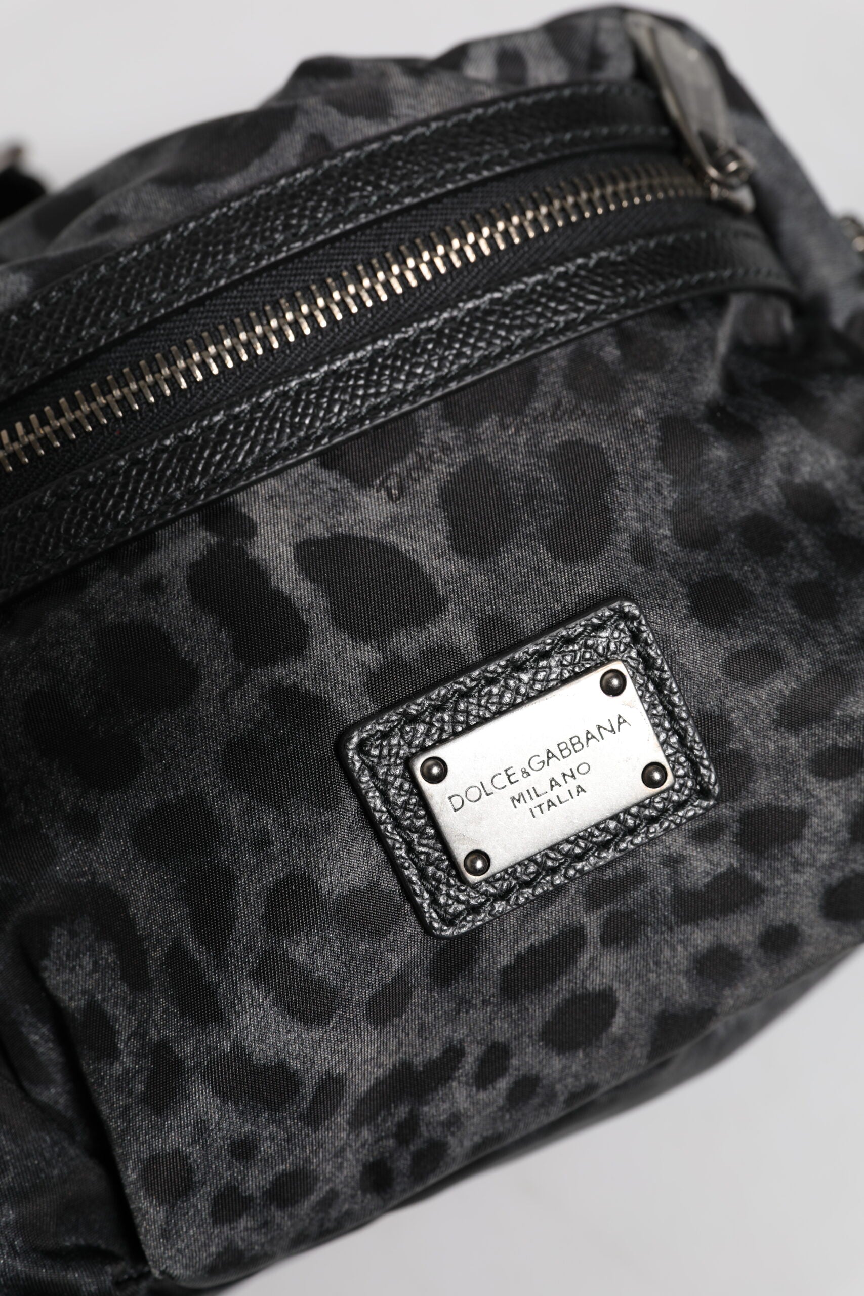 Dolce & Gabbana Black Gray Leopard Belt Bag