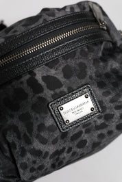 Dolce & Gabbana Black Gray Leopard Belt Bag
