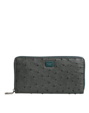 Dolce & Gabbana Green Ostrich Continental Wallet