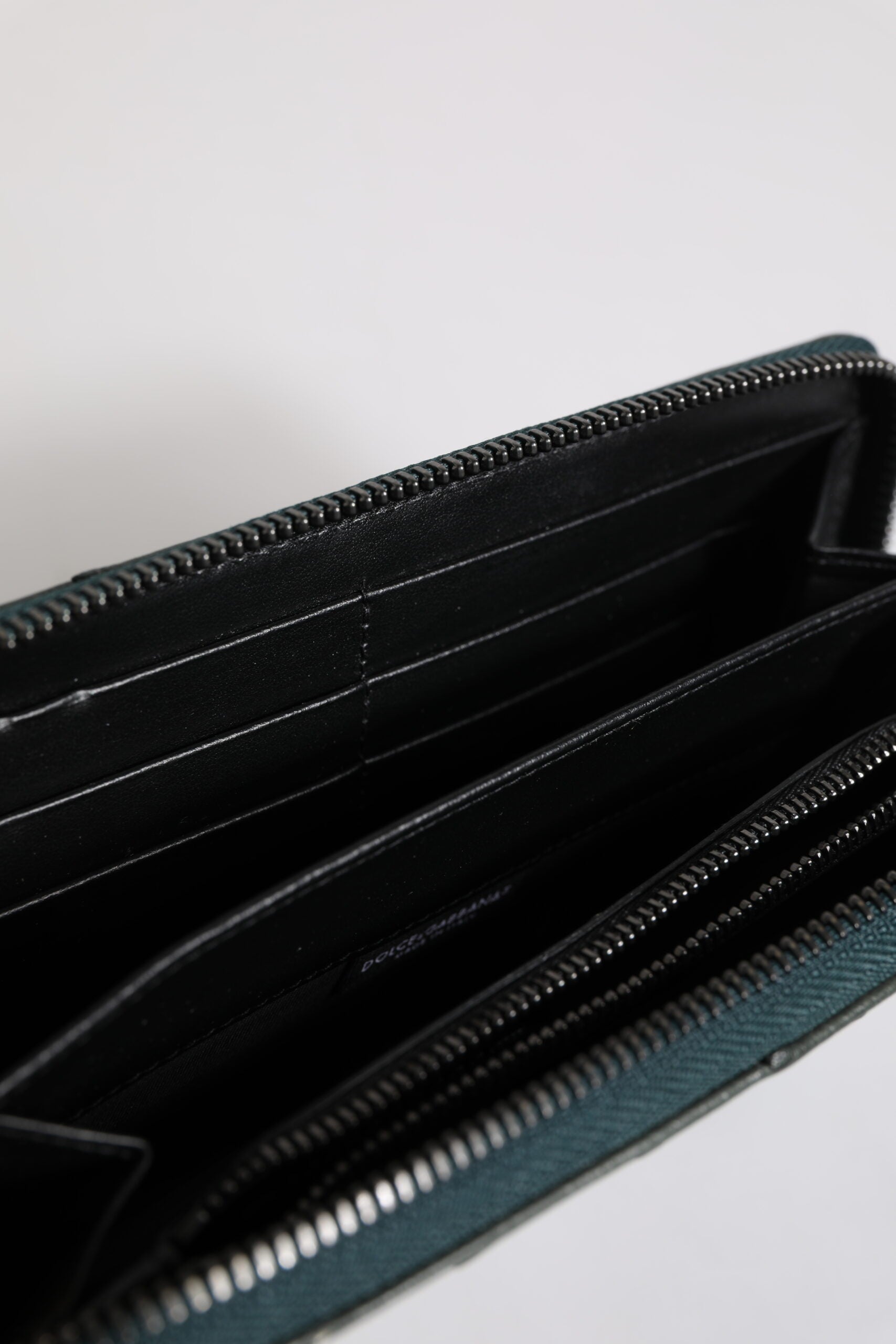 Dolce & Gabbana Green Ostrich Continental Wallet with Logo Plaque