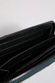 Dolce & Gabbana Green Ostrich Continental Wallet with Logo Plaque