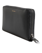 Black Blue Exotic Leather Embossed Continental Wallet