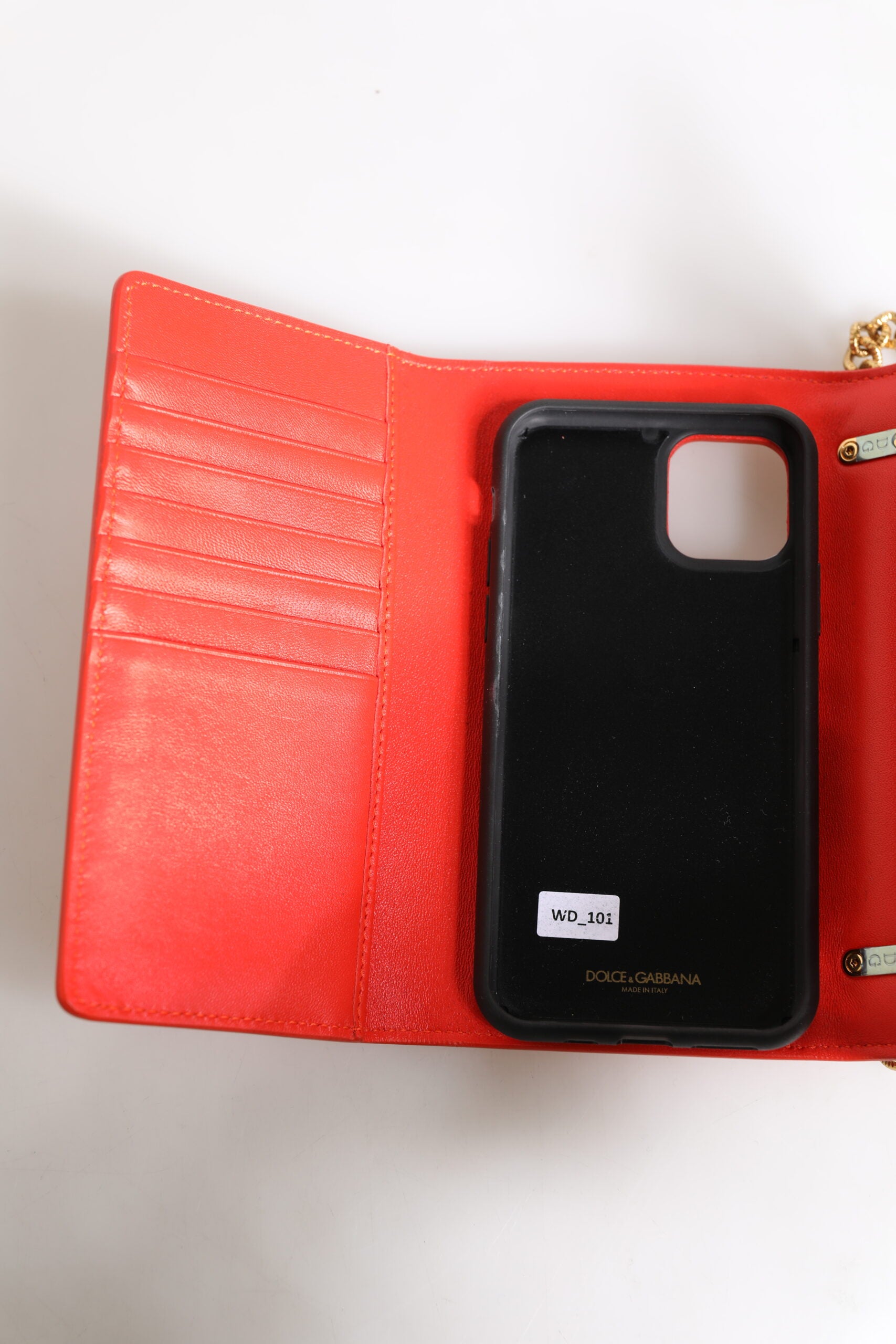 Röd läderfodrade, quiltade Crossbody-mobilfodralväska med Devotion-motiv