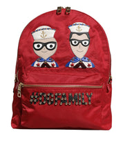 Dolce & Gabbana Red Nylon Calf Leather Backpack