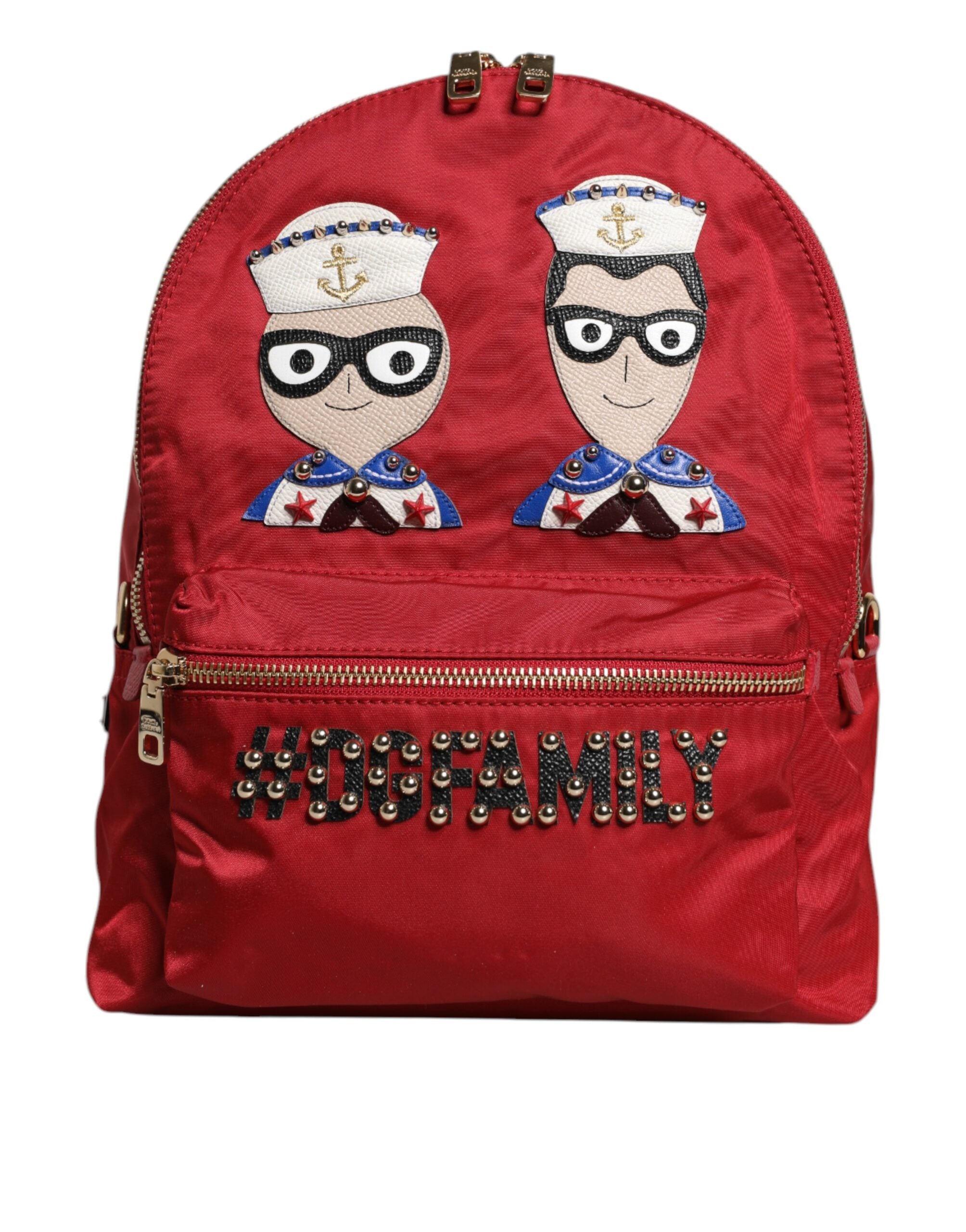 Dolce & Gabbana Red Nylon Calf Leather Backpack