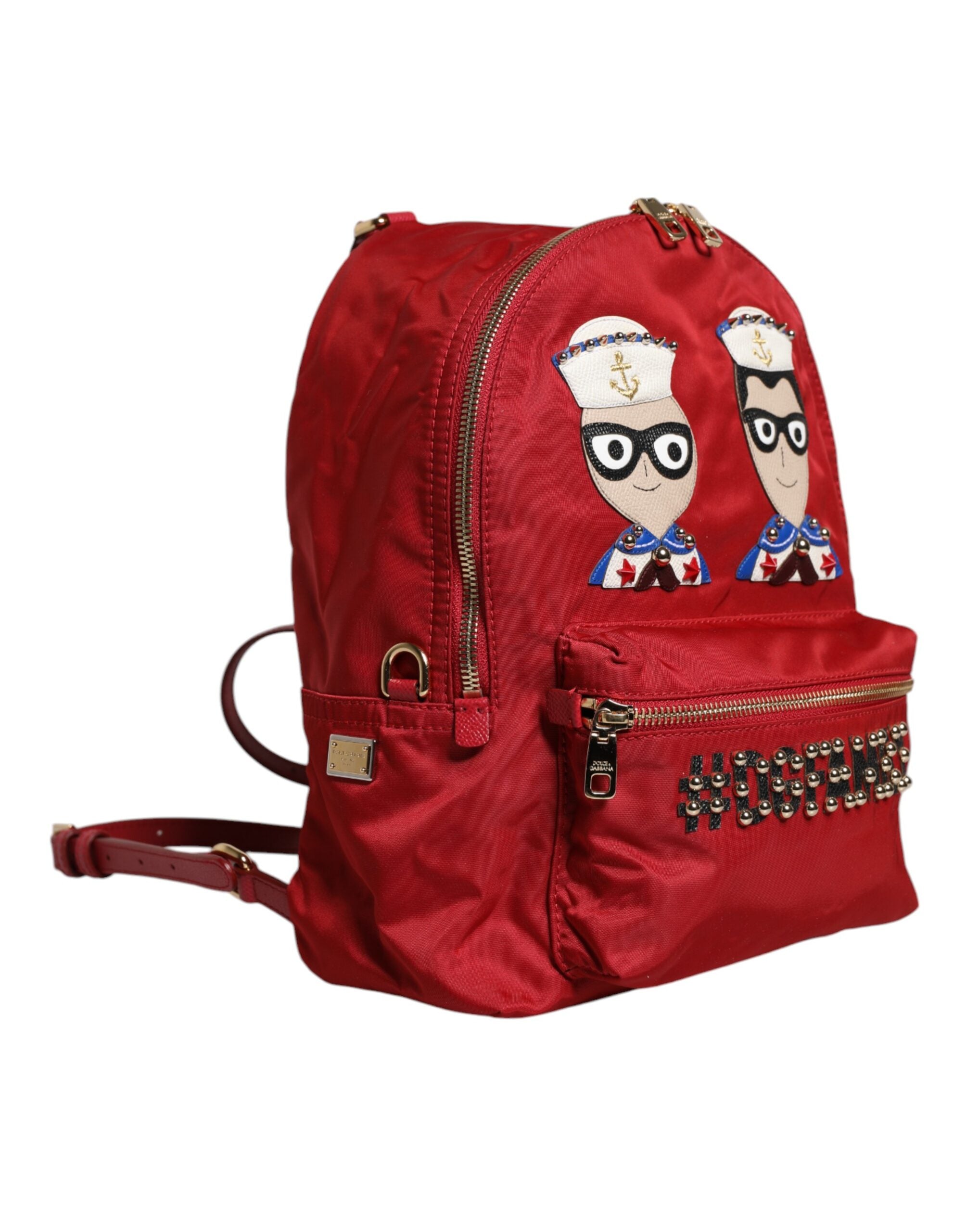 Dolce & Gabbana Red Nylon Calf Leather Backpack