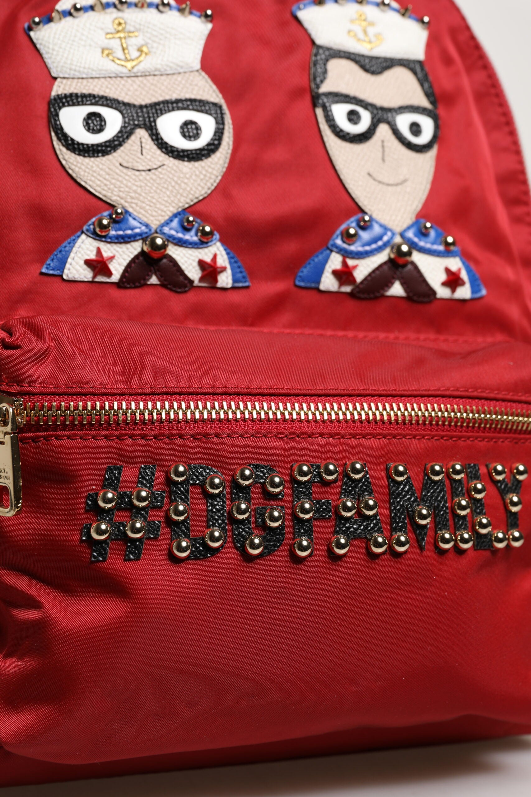 Dolce & Gabbana Red Nylon Calf Leather Backpack