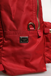 Dolce & Gabbana Red Nylon Calf Leather Backpack