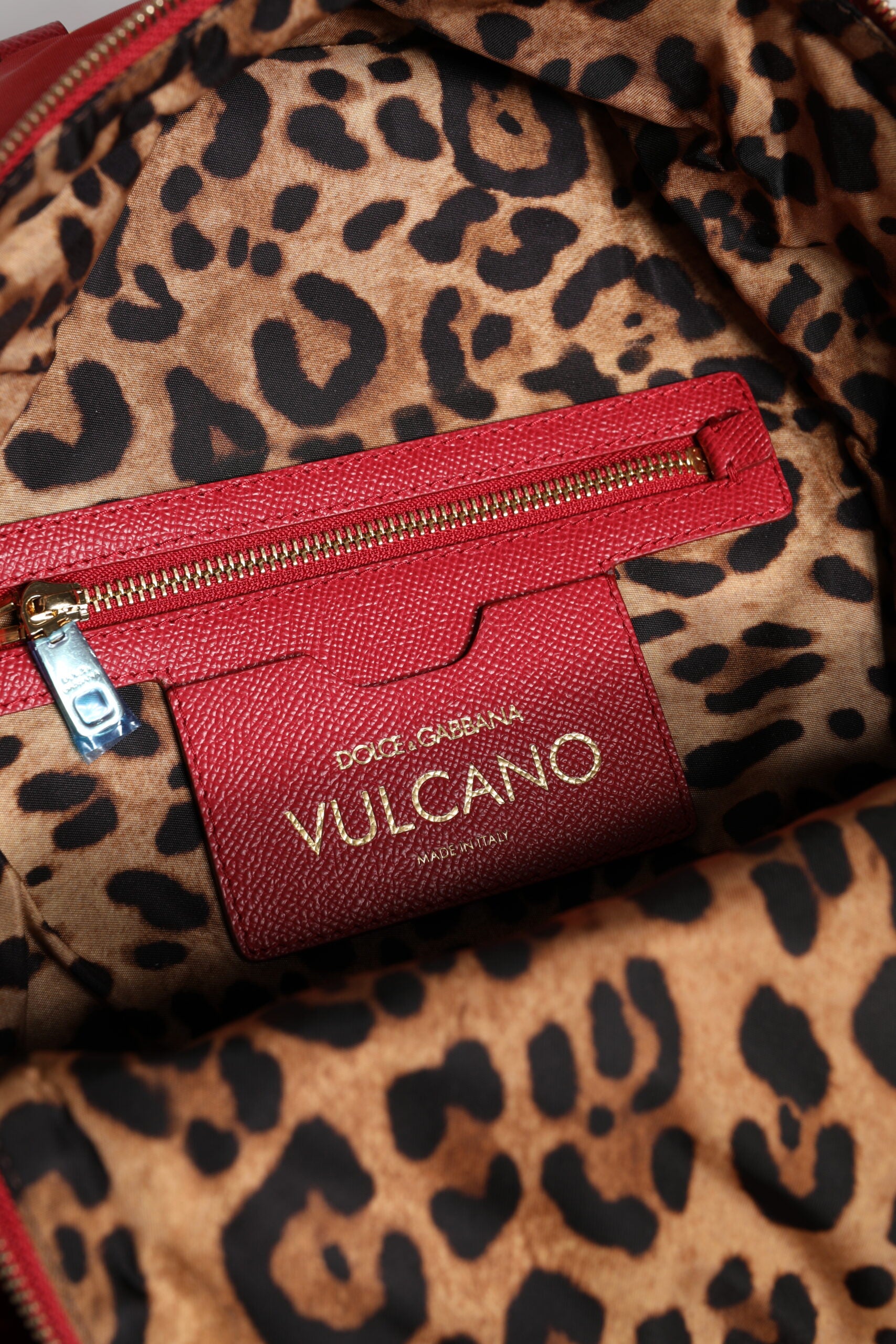Dolce & Gabbana Red Nylon Calf Leather Backpack