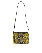 Green Exotic Leather DG Plaque Crossbody Clutch Bag