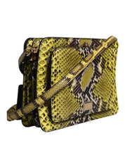 Green Exotic Leather DG Plaque Crossbody Clutch Bag