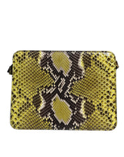 Green Exotic Leather DG Plaque Crossbody Clutch Bag