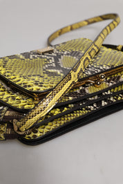 Green Exotic Leather DG Plaque Crossbody Clutch Bag