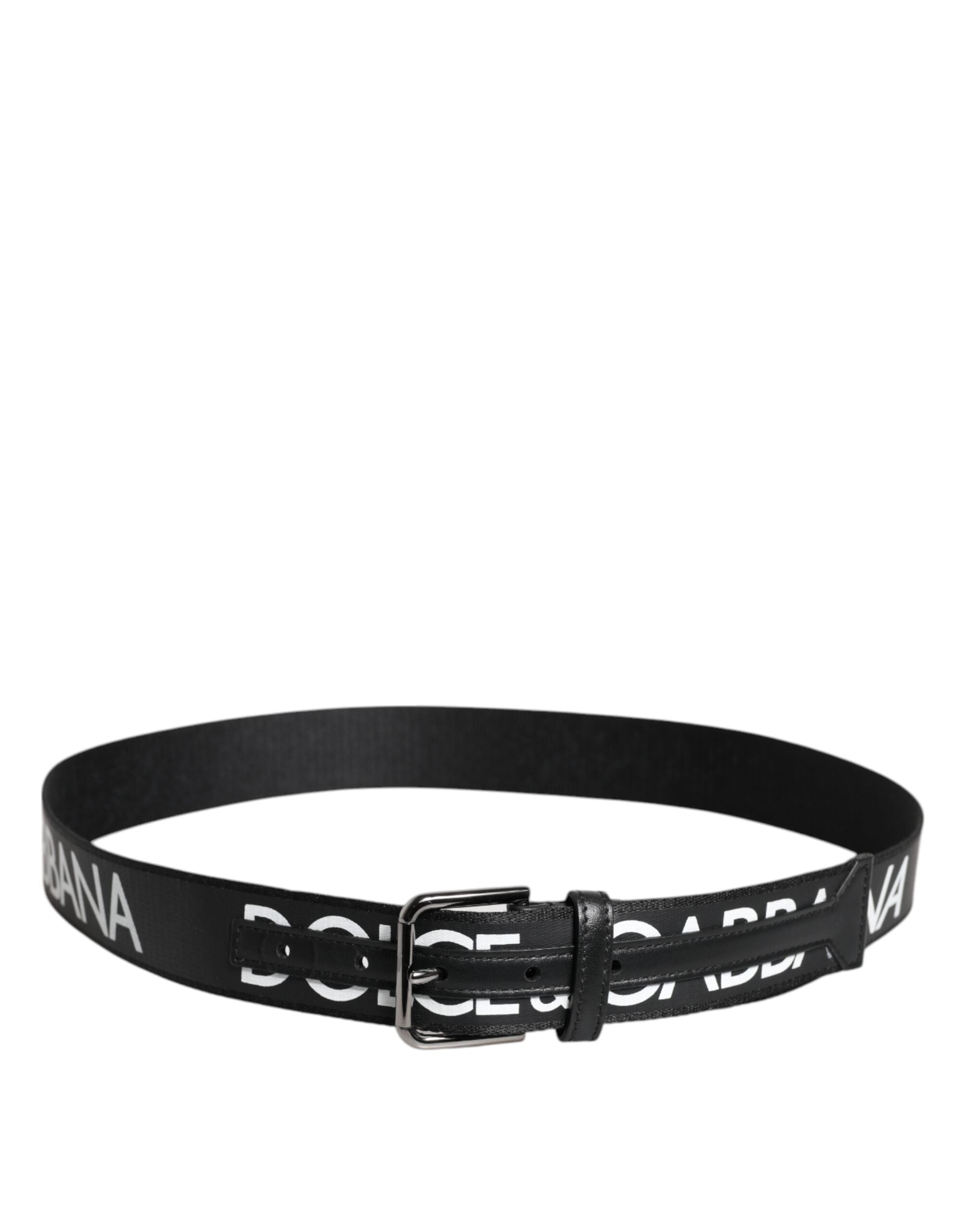 Svart läderklassisk metallogo-bälte