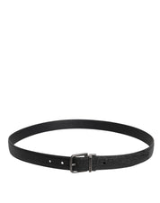 Classic Metal Buckle Belt i svart kalvskinn