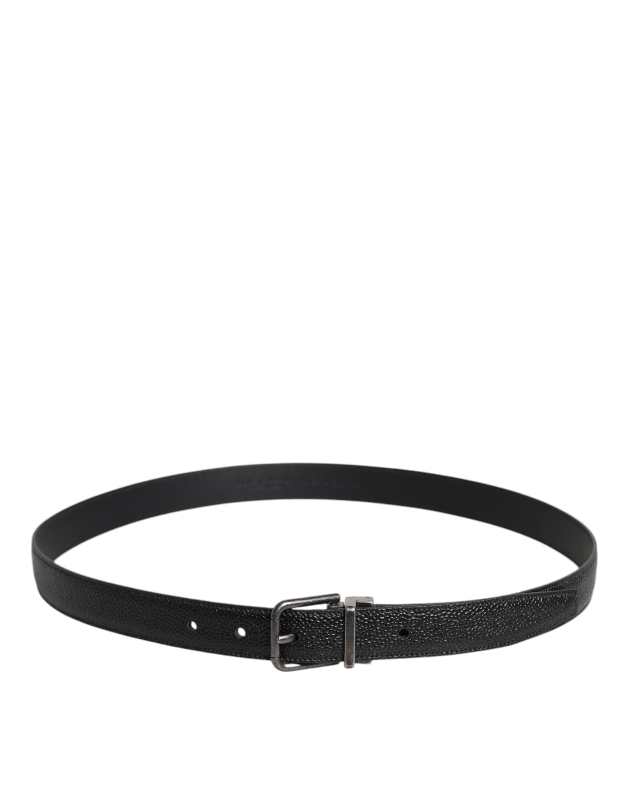 Classic Metal Buckle Belt i svart kalvskinn