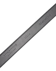 Black Calf Leather Classic Metal Buckle Belt