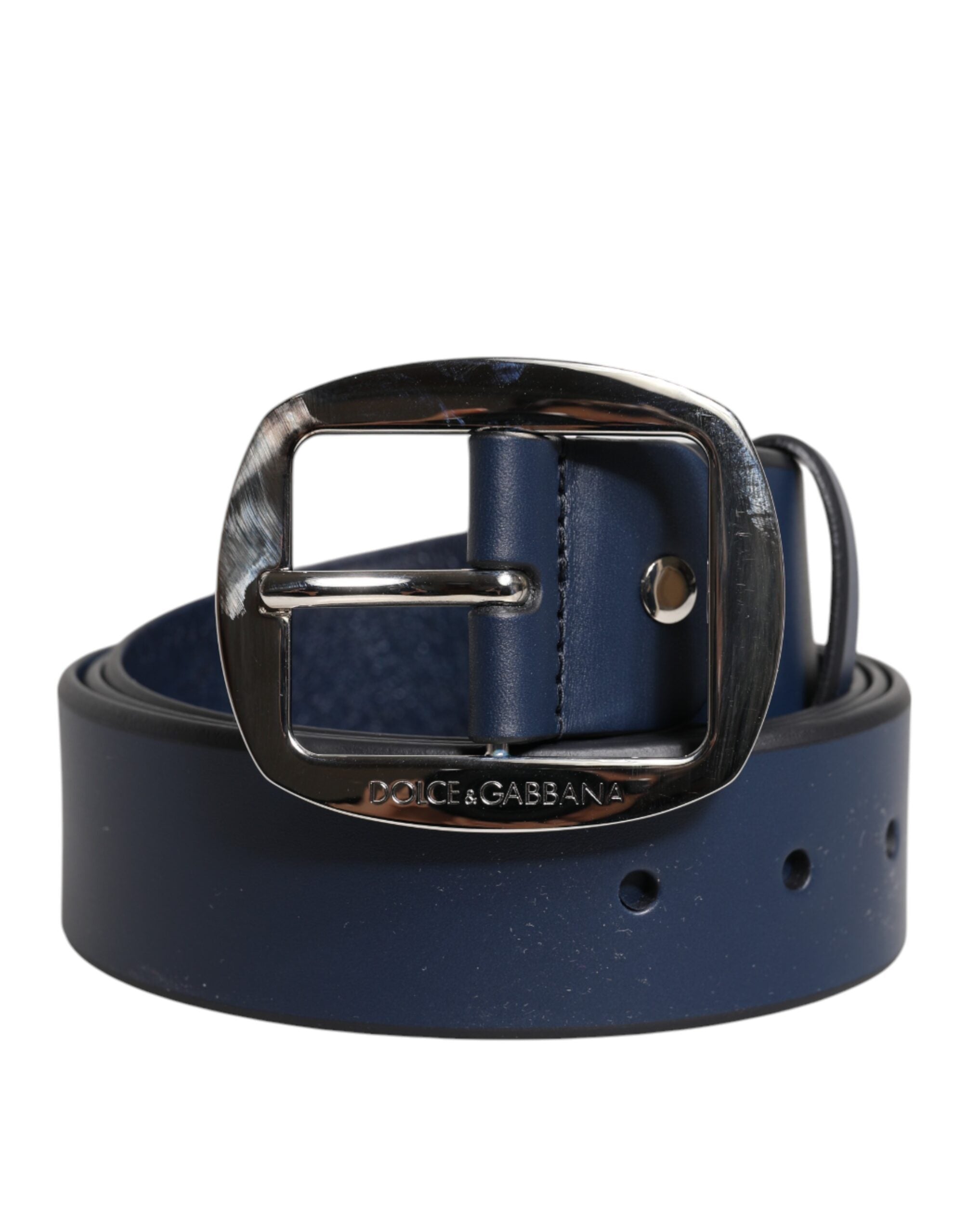 Dolce & Gabbana Blue Calf Leather Belt