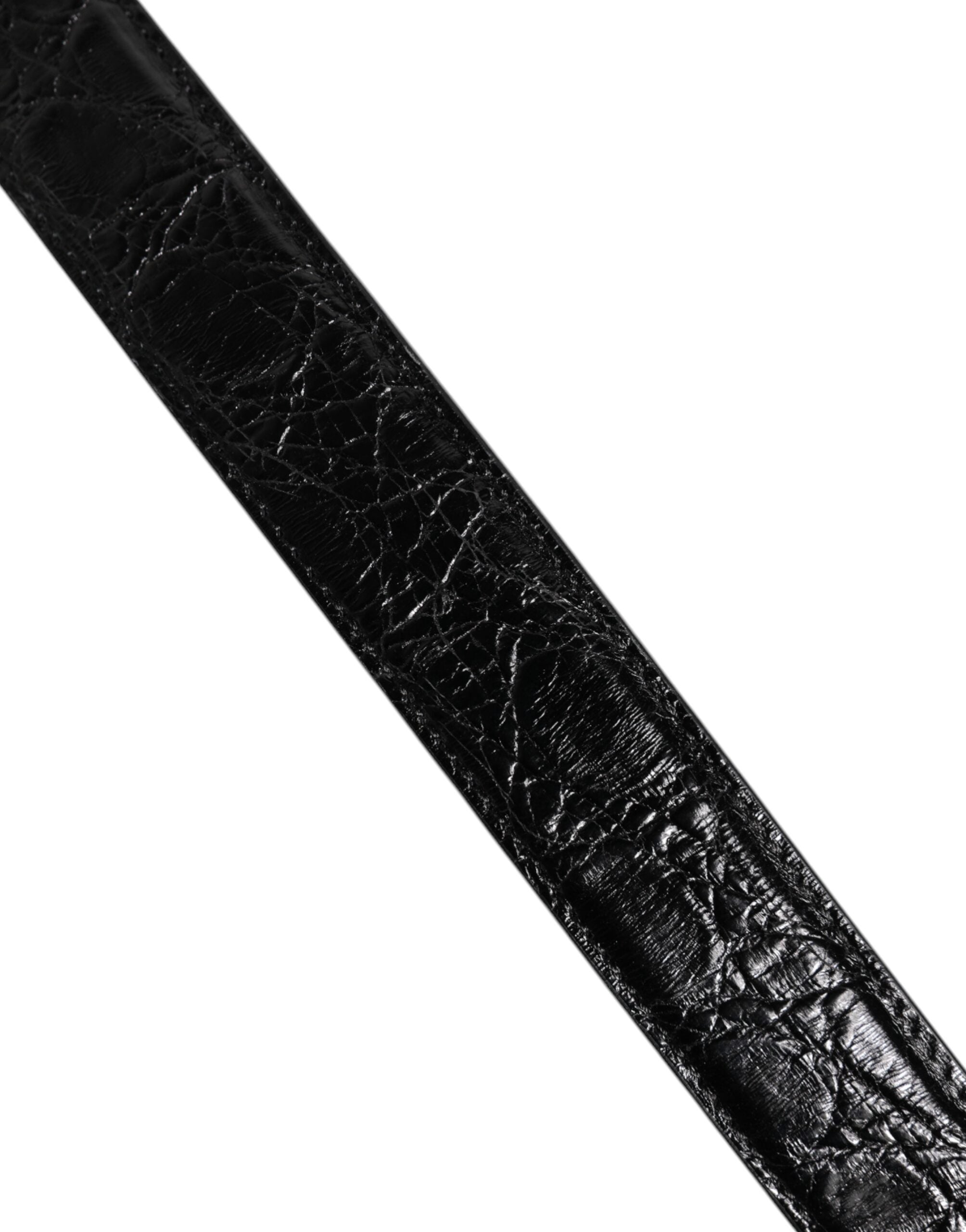 Dolce & Gabbana Black Alligator Leather Shoulder Strap