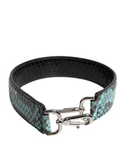 Dolce & Gabbana Black Blue Python Leather Shoulder Strap