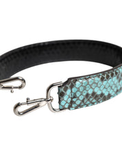 Dolce & Gabbana Black Blue Python Leather Shoulder Strap