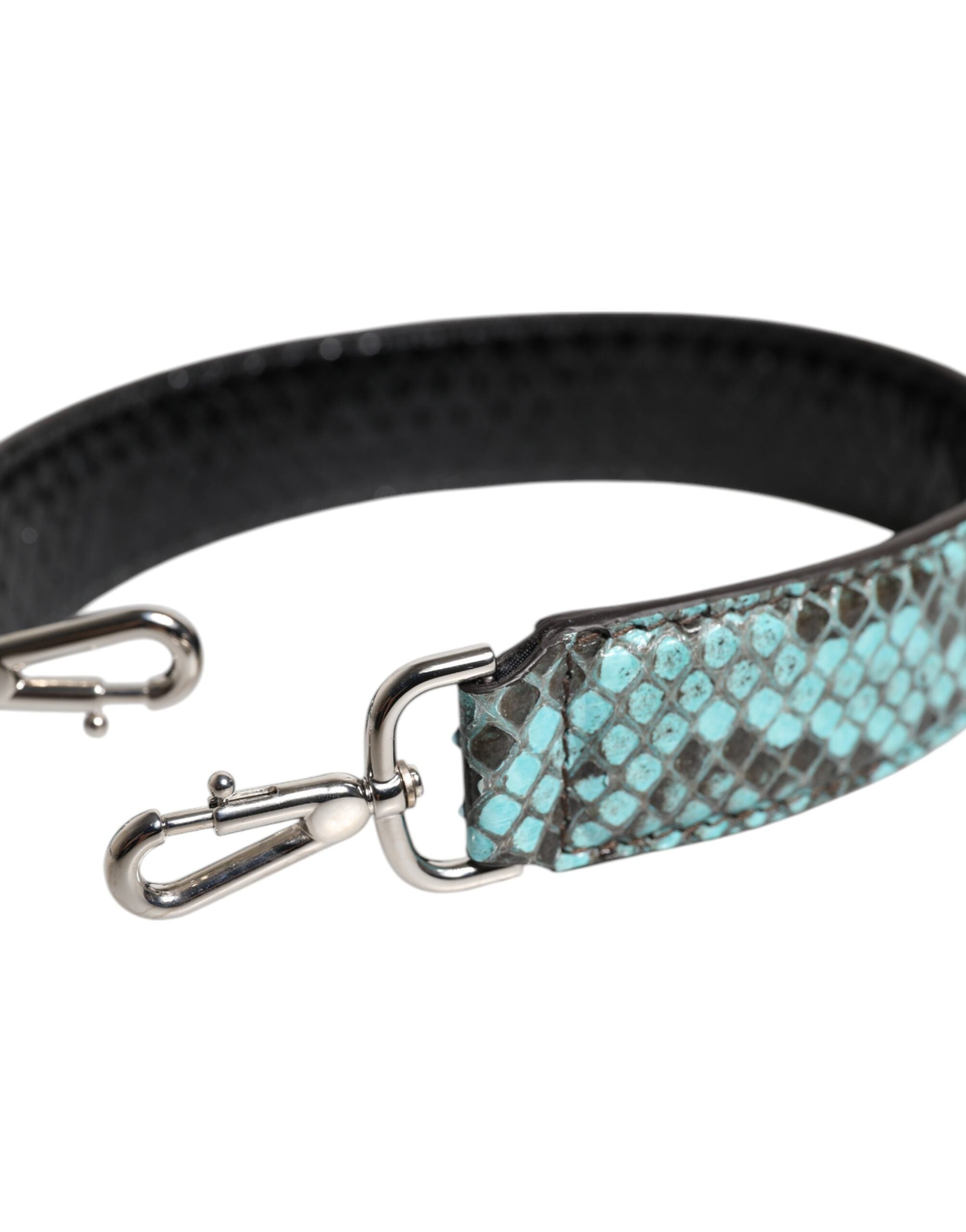 Dolce & Gabbana Black Blue Python Leather Shoulder Strap