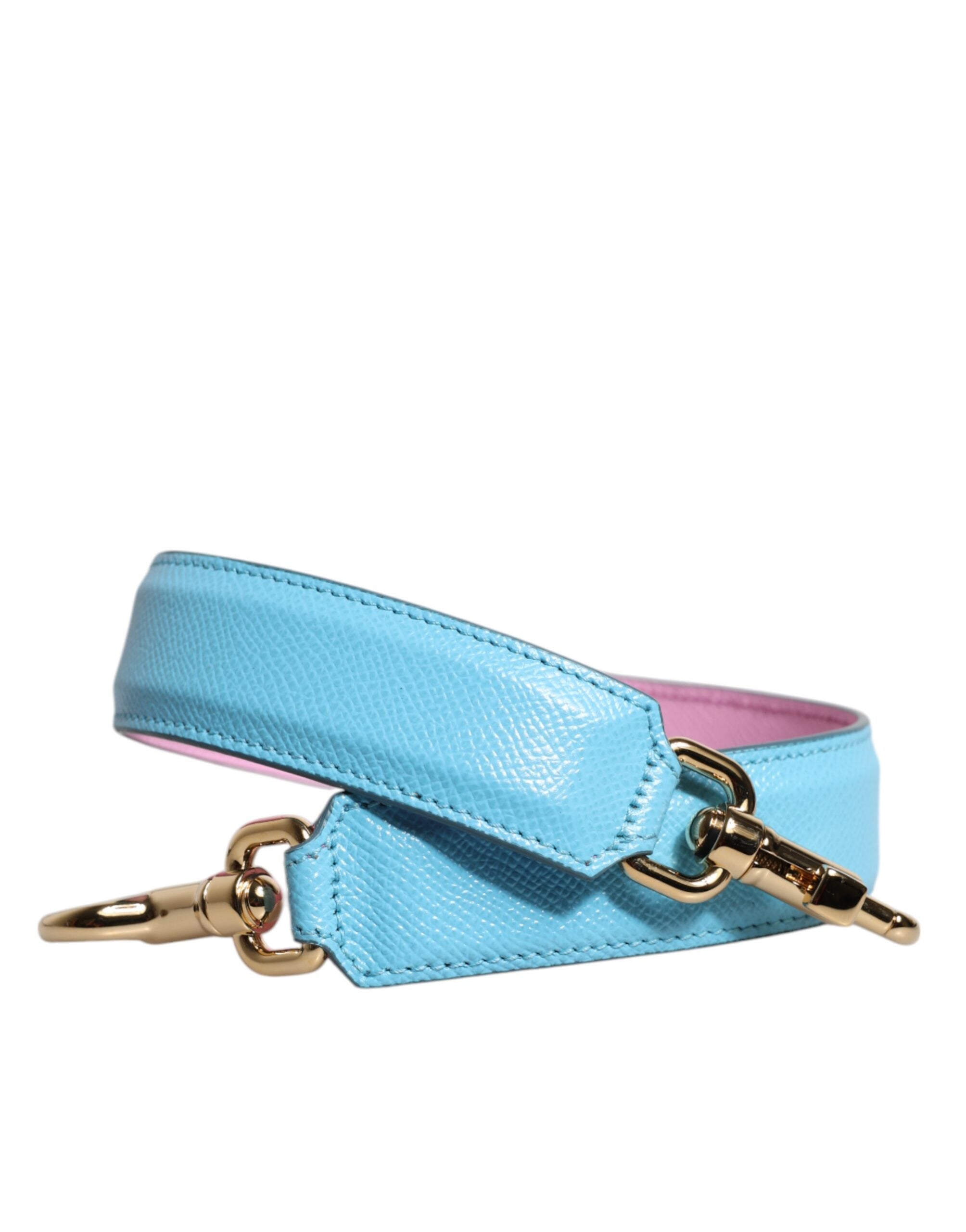 Dolce & Gabbana Pink Blue Leather Shoulder Strap