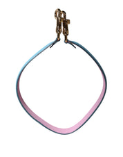 Dolce & Gabbana Pink Blue Leather Shoulder Strap