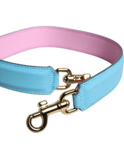 Dolce & Gabbana Pink Blue Leather Shoulder Strap