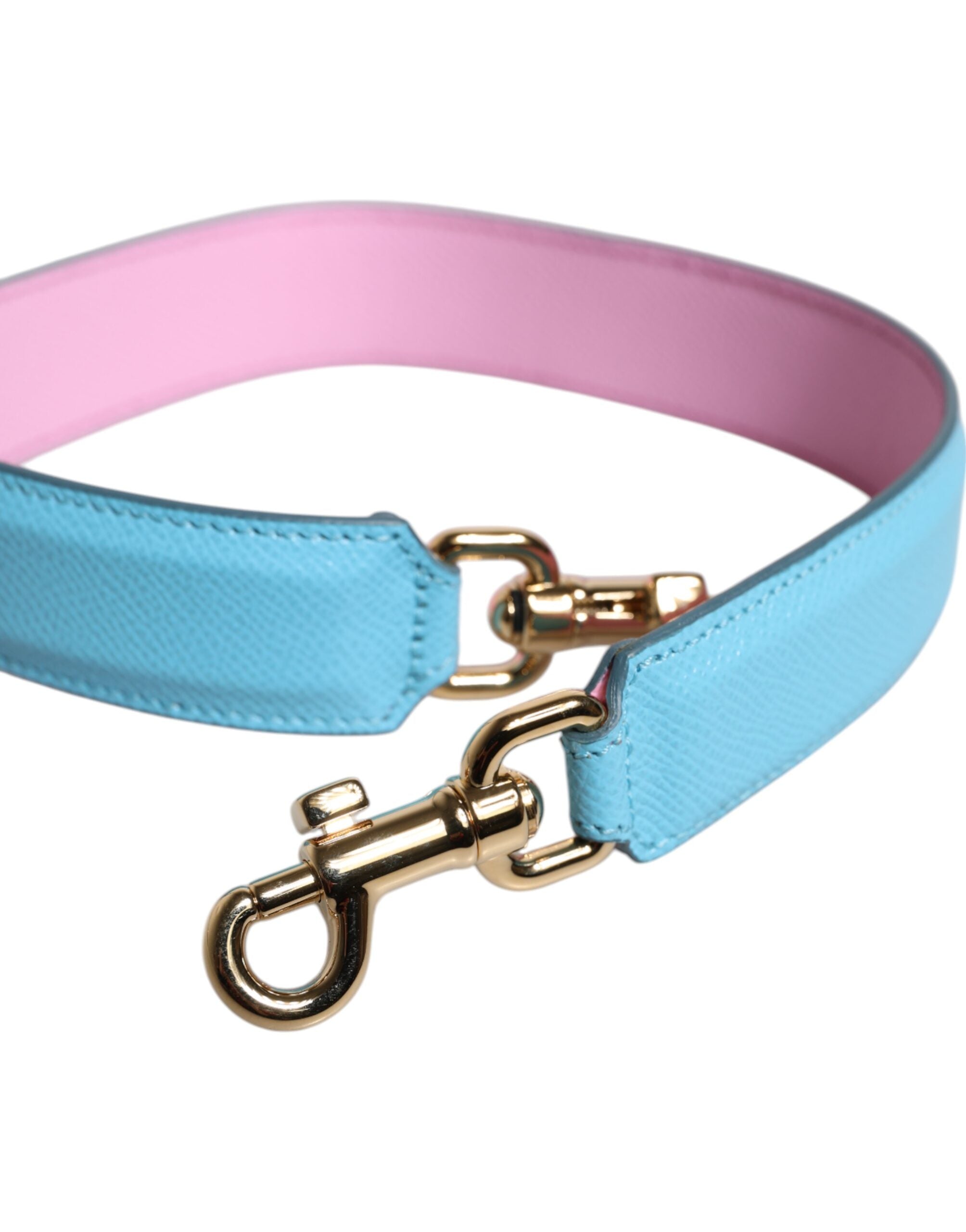 Dolce & Gabbana Pink Blue Leather Shoulder Strap