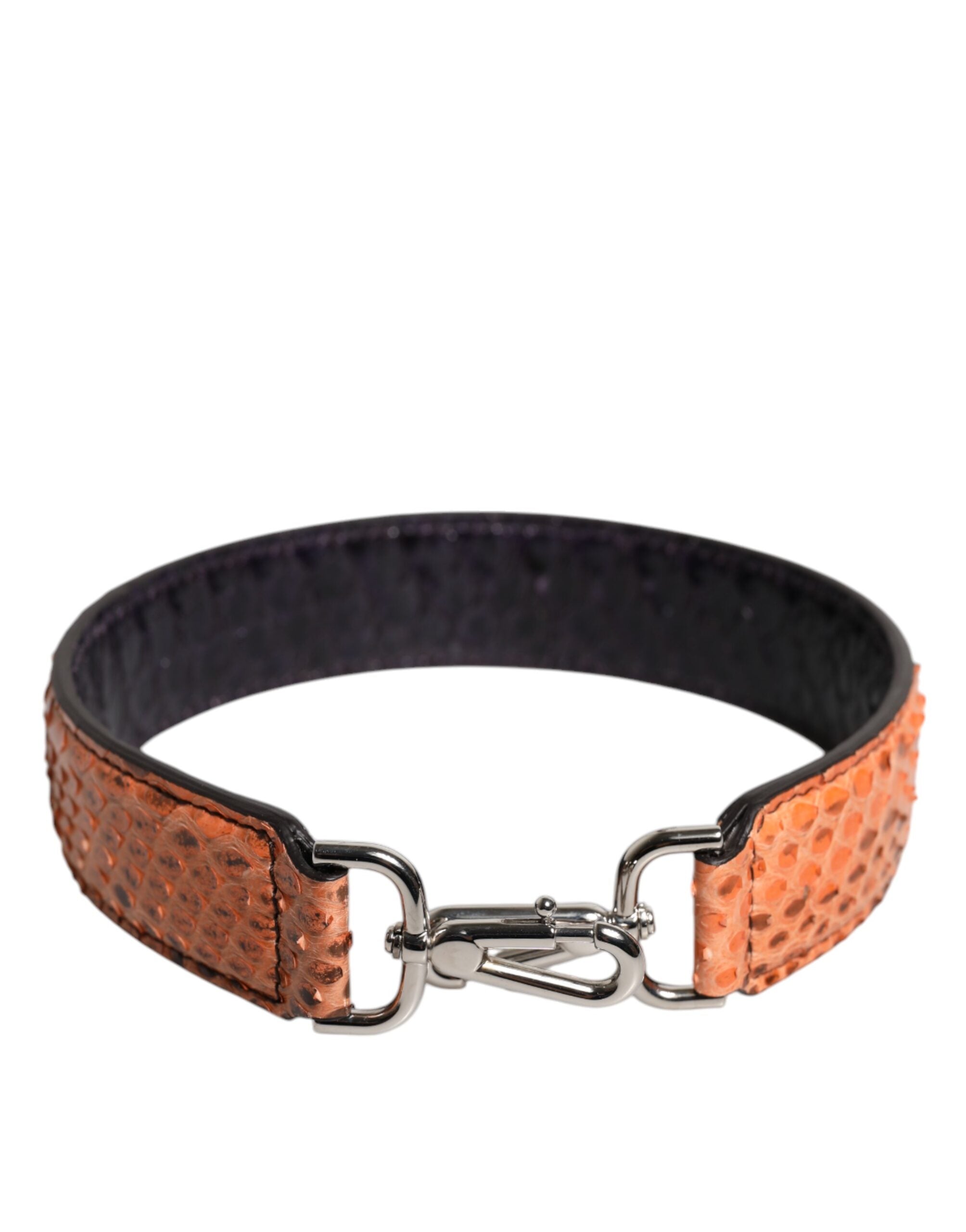 Dolce & Gabbana Black Beige Python Leather Shoulder Strap