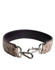 Dolce & Gabbana Black Cream Python Leather Shoulder Strap