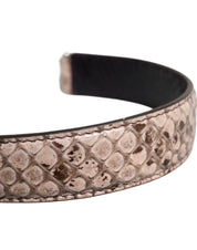 Dolce & Gabbana Black Cream Python Leather Shoulder Strap