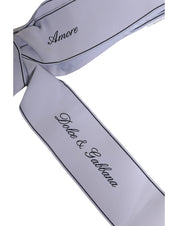 White Waist Ribbon Wide Bow Logo Belt