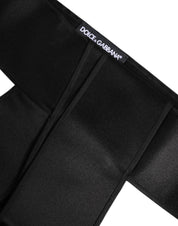 Black Satin Wide Waist Belt