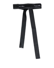 Black Waist Ribbon Wide Bow Logo Belt