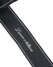 Black Waist Ribbon Wide Bow Logo Belt