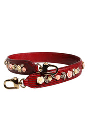Dolce & Gabbana Red Calf Leather Shoulder Strap