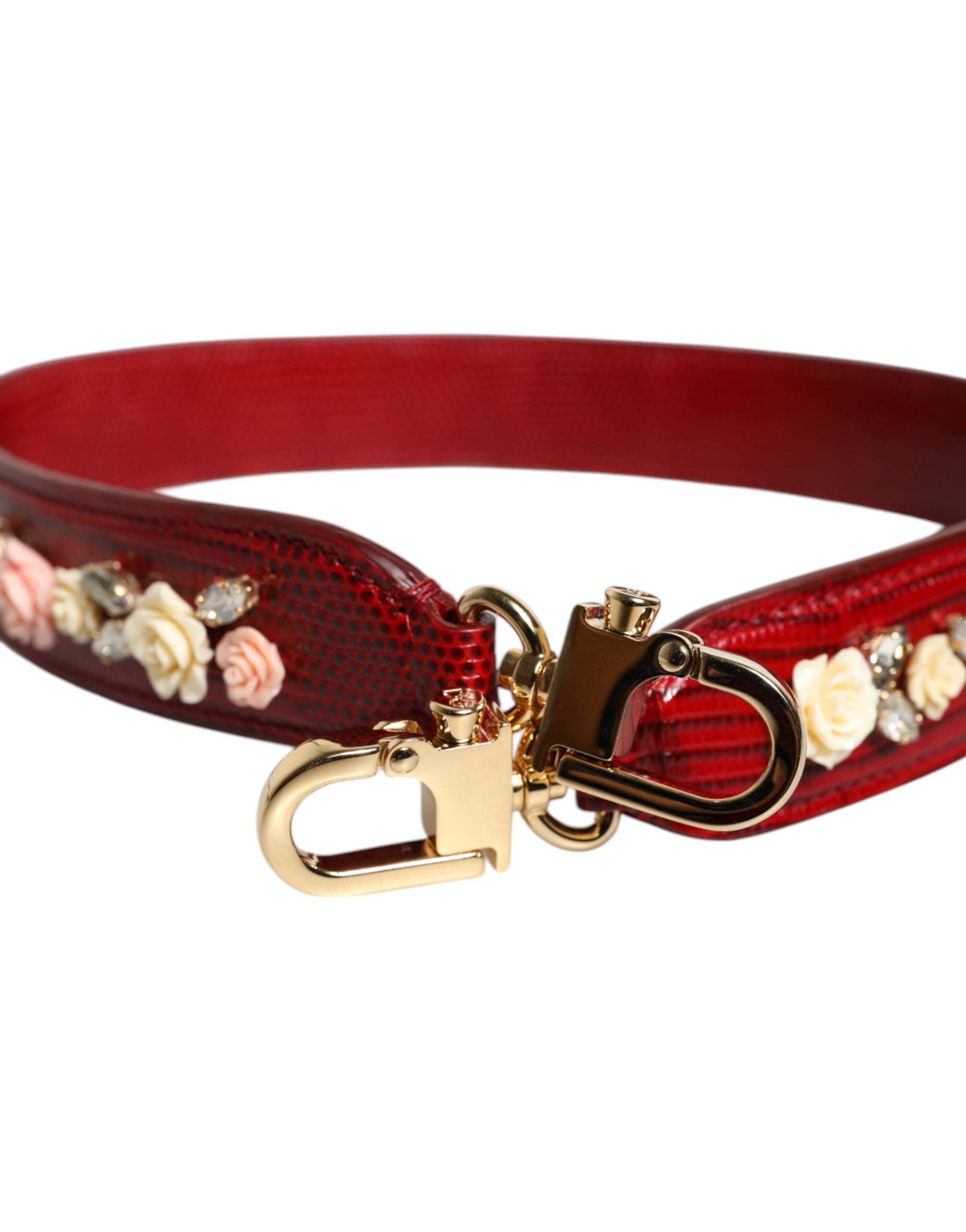 Dolce & Gabbana Red Calf Leather Shoulder Strap