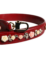 Dolce & Gabbana Red Calf Leather Shoulder Strap