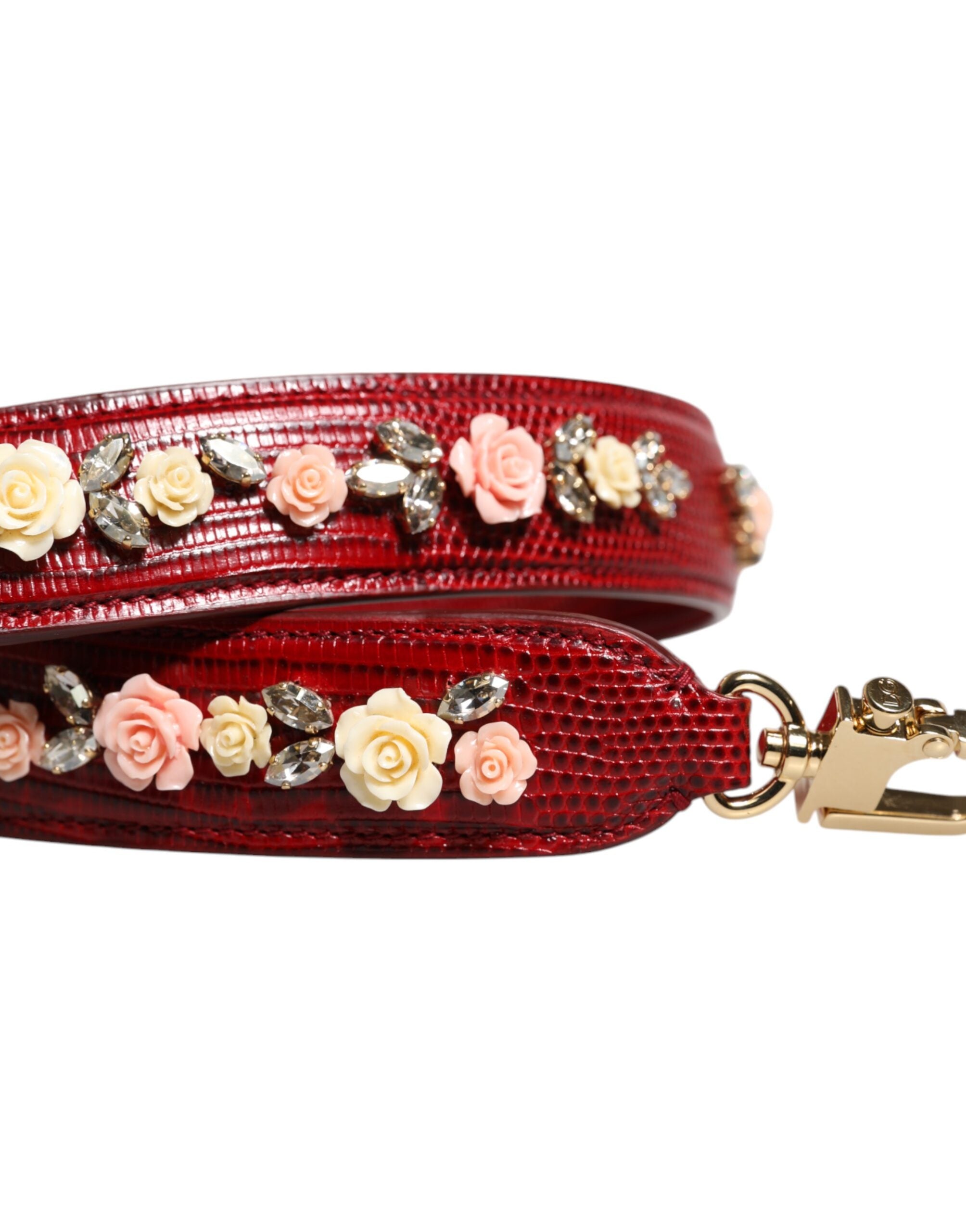 Dolce & Gabbana Red Calf Leather Shoulder Strap