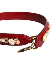 Dolce & Gabbana Red Calf Leather Shoulder Strap